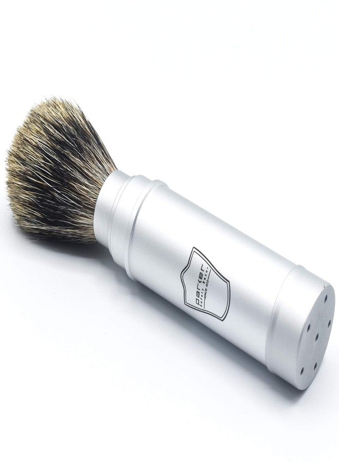 Parker Safety Razor Parker Full Size Travel Shaving Brush with Pure Badger Bristles - Ingenious Design Stores the Brush Head in the Handle Making the Brush Compact for Travel - Image 2