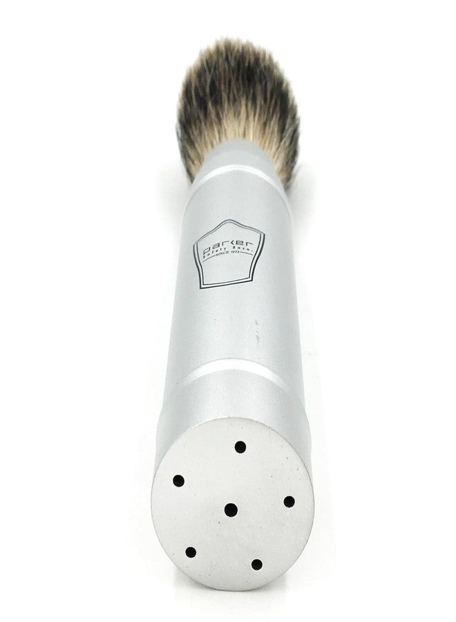 Parker Safety Razor Parker Full Size Travel Shaving Brush with Pure Badger Bristles - Ingenious Design Stores the Brush Head in the Handle Making the Brush Compact for Travel - Image 5