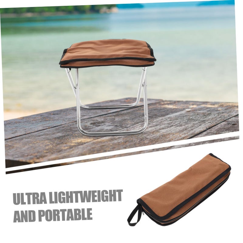 Collapsible Folding Camping Stool Chair Portable Outdoor Travel Garden Foot Rest - Image 5