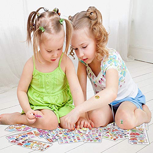 CNYMANY 60 Sheets (1800+) Stickers for Kids, CNYMANY 3D Puffy Stickers for Scrapbooking Bullet Journal, Including Letter Fish Vehicle Number Heart Fruit Dinosaur Butterfly Dessert Animal - Image 5