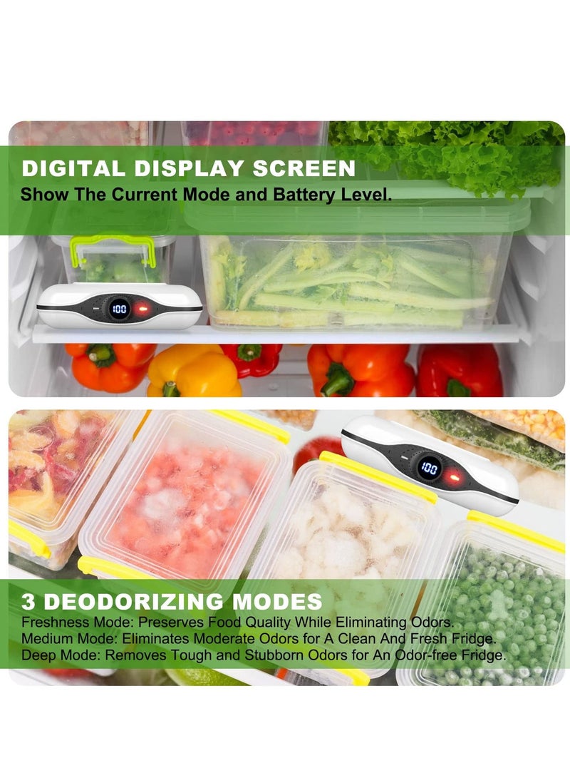 Excefore معطر ثلاجة USB - مزيل روائح محمول قابل لإعادة الاستخدام مع 3 أوضاع، منقي هواء منعش للثلاجات، والخزائن، والحيوانات الأليفة، والسيارات - بديل لصودا الخبز وأكياس الفحم - Image 4