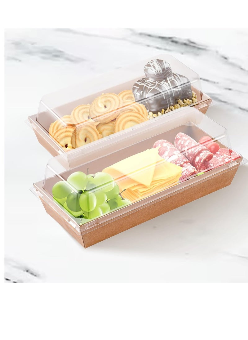SYOSI Charlovelyrie Boxes with Clear Lids 50 Pack Brown 4.7" To Go Paper Mini Treat Box Disposable Food Containers Dessert Boxes for Cookie Cupcakes Strawberries  - Image 5
