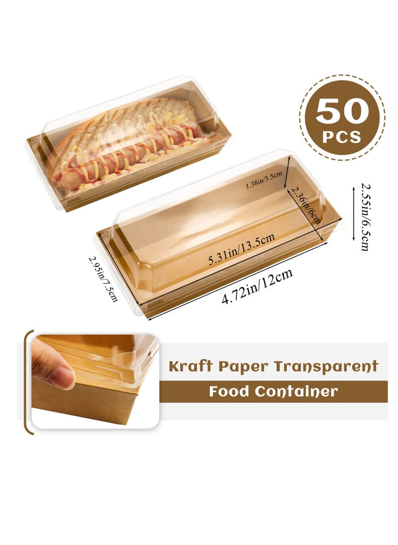 SYOSI Charlovelyrie Boxes with Clear Lids 50 Pack Brown 4.7" To Go Paper Mini Treat Box Disposable Food Containers Dessert Boxes for Cookie Cupcakes Strawberries  - Image 4