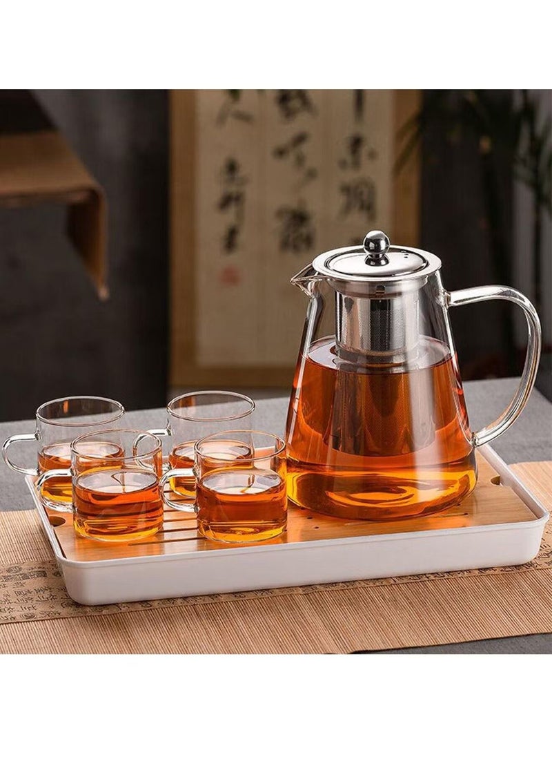 DLC - Glass Teapot Set 950ml With 4 Cups And Removable Strainer 36111 - Image 1