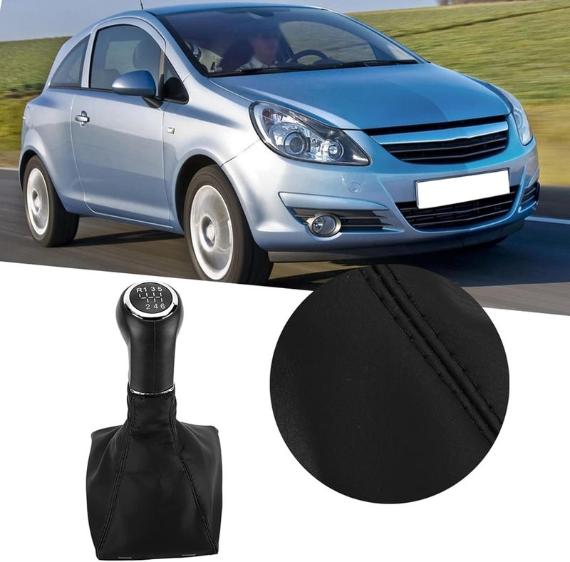 plplaaoo Car Shifter Knobs,Stick Shift Knob Gaiter Gear,Manual Shift Knobs,6 Speed Car Gear Shift Knob Boot Gaiter Dust Jacket,Abs Plastic and Leather,Fit for Opels Astra H 5738025 - Image 4