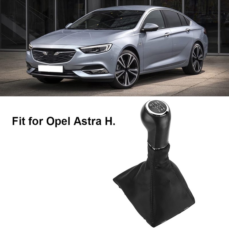 plplaaoo Car Shifter Knobs,Stick Shift Knob Gaiter Gear,Manual Shift Knobs,6 Speed Car Gear Shift Knob Boot Gaiter Dust Jacket,Abs Plastic and Leather,Fit for Opels Astra H 5738025 - Image 2