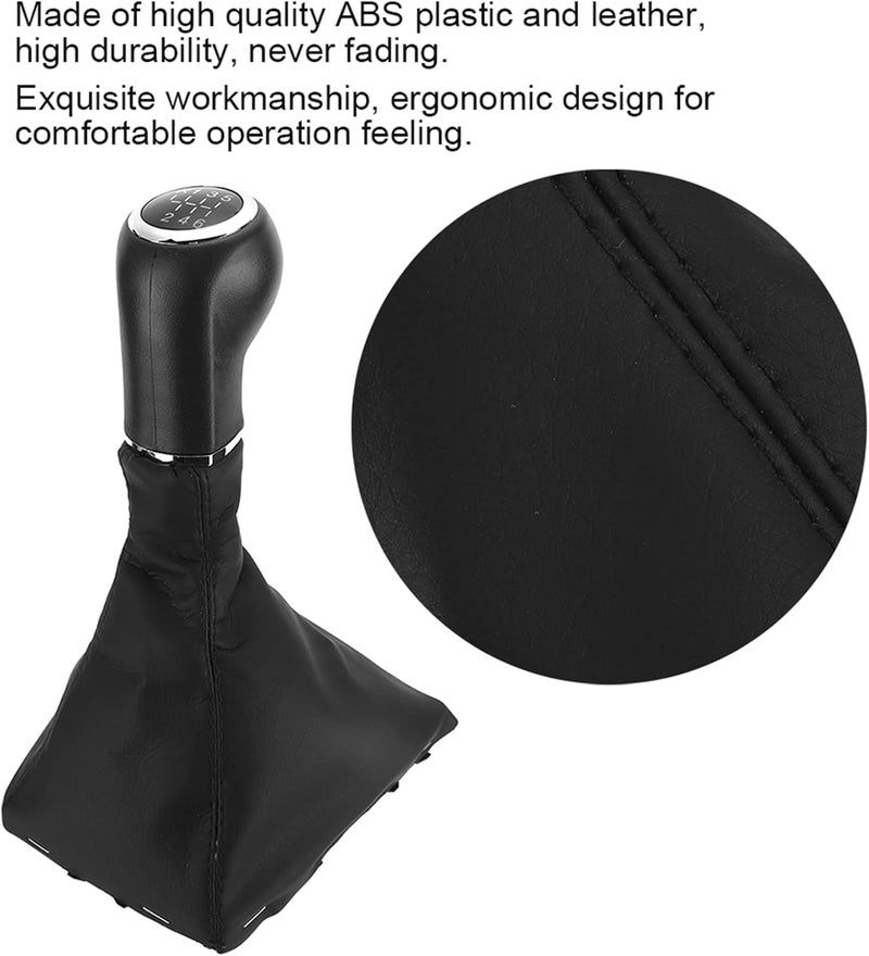 plplaaoo Car Shifter Knobs,Stick Shift Knob Gaiter Gear,Manual Shift Knobs,6 Speed Car Gear Shift Knob Boot Gaiter Dust Jacket,Abs Plastic and Leather,Fit for Opels Astra H 5738025 - Image 3