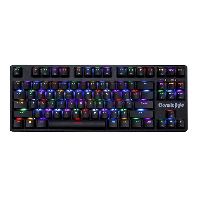 Cosmic Byte CB-GK-39 Trinity 3 Modes WiFi + Bluetooth + Wired Optical Swappable Blue Switch Keyboard, Per Key RGB, 100 Million Life Switches, 3000mAh Battery, Fast Response, Software Support (Black) - Image 1