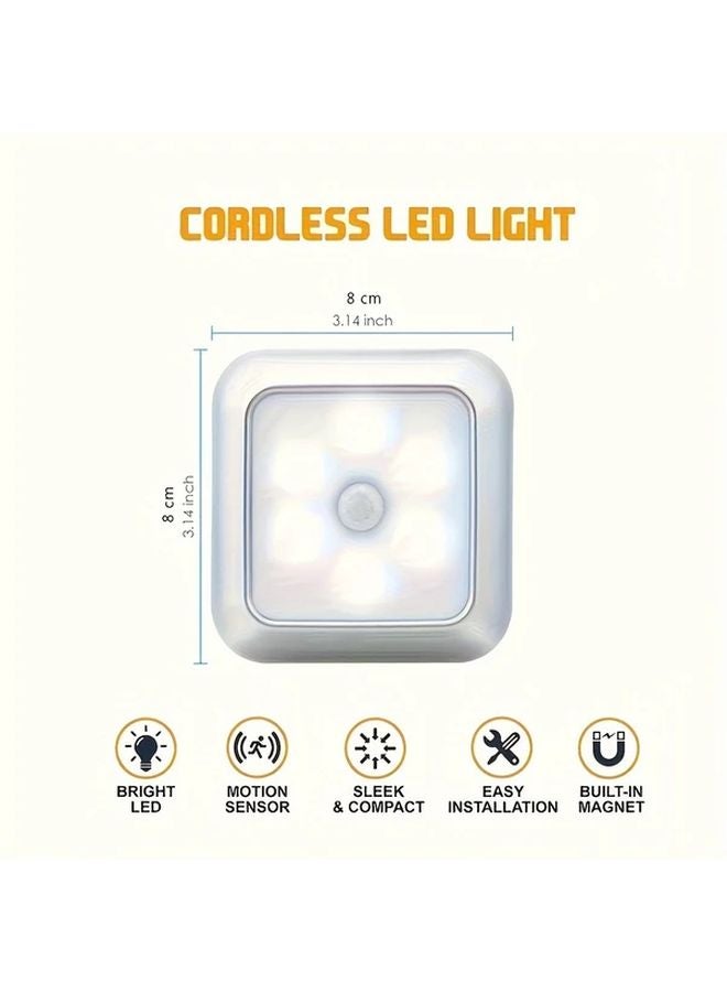 مستشعر الحركة الذكي المربع، ضوء ليلي LED، أبيض، مثبت على الحائط للخزائن والخزانات - Image 3