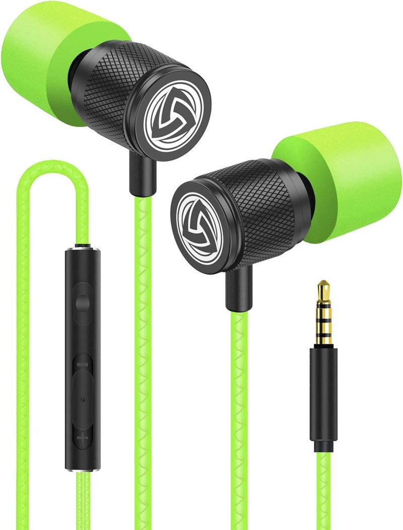 LUDOS Ultra Wired Earbuds In-Ear Headphones, 5 Years Warranty, Earphones with Microphone, Noise Isolating Earbuds, Memory Foam for iPhone, Samsung, Students, Kids, Women, Small - Image 1