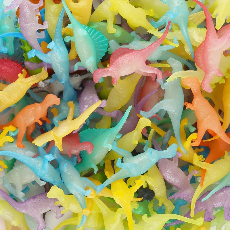 Yeonhatoys 96 Piece Glow in Dark Mini Dinosaur Toy Set(24 Style), Plastic Realistic Dino Figure, Kid Birthday Party Favors Supplies Goody Bag Valentines Day Gift Pinata Stuffers Easter Eggs Easter Basket Filler - Image 5