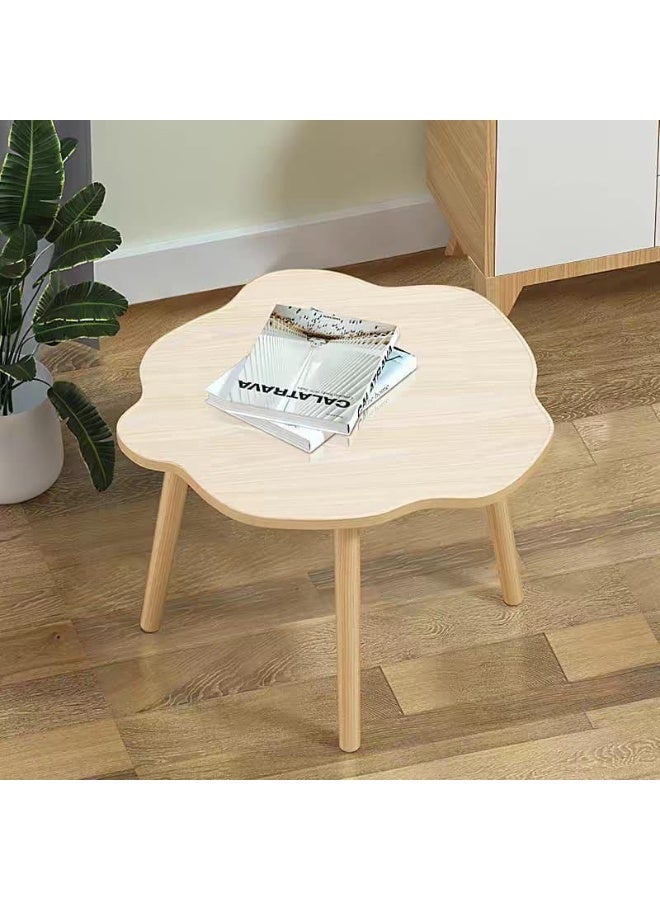 واو طاولة جانبية على شكل سحابة واو - طاولة جانبية وطاولة قهوة أنيقة من الخشب الصلب لغرفة المعيشة، وغرفة النوم، وغرفة الأطفال، والمساحات الصغيرة - Image 1