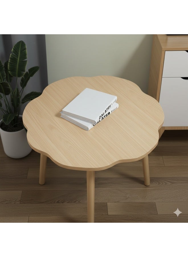 واو طاولة جانبية على شكل سحابة واو - طاولة جانبية وطاولة قهوة أنيقة من الخشب الصلب لغرفة المعيشة، وغرفة النوم، وغرفة الأطفال، والمساحات الصغيرة - Image 2