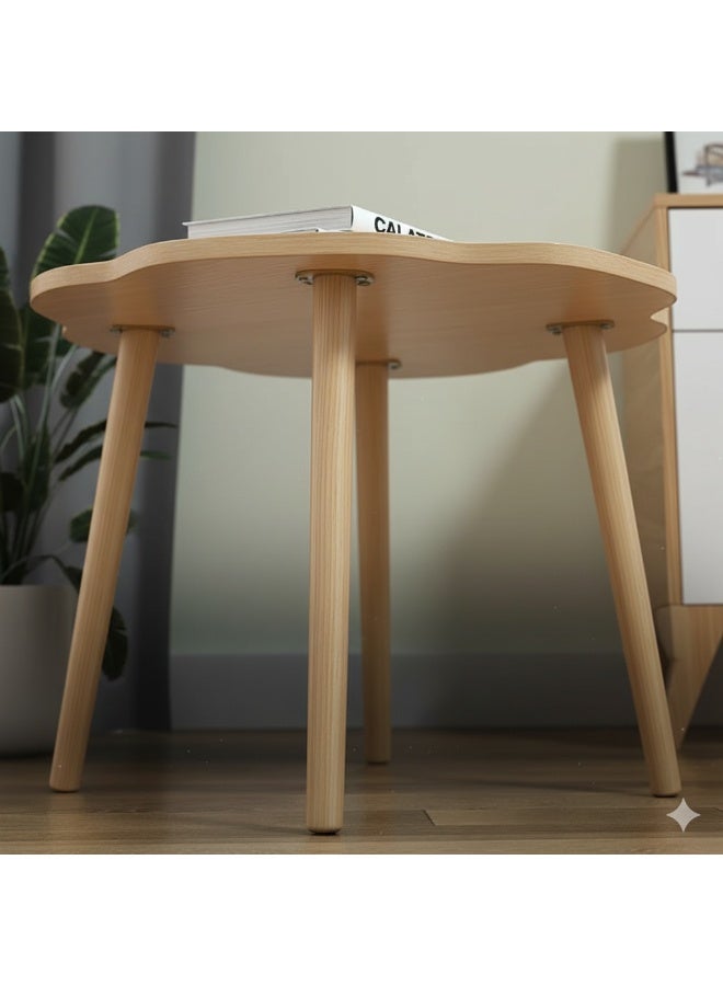 واو طاولة جانبية على شكل سحابة واو - طاولة جانبية وطاولة قهوة أنيقة من الخشب الصلب لغرفة المعيشة، وغرفة النوم، وغرفة الأطفال، والمساحات الصغيرة - Image 3