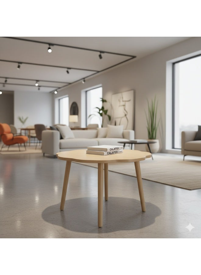 واو طاولة جانبية على شكل سحابة واو - طاولة جانبية وطاولة قهوة أنيقة من الخشب الصلب لغرفة المعيشة، وغرفة النوم، وغرفة الأطفال، والمساحات الصغيرة - Image 4