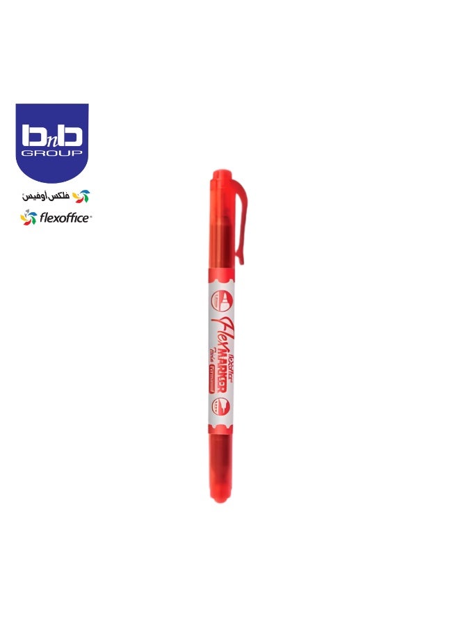 FLEXOFFICE Twin CD Marker 12-Pieces, 1.0/0.4 mm Point Size,‎ FO-PM07 Red - Image 2