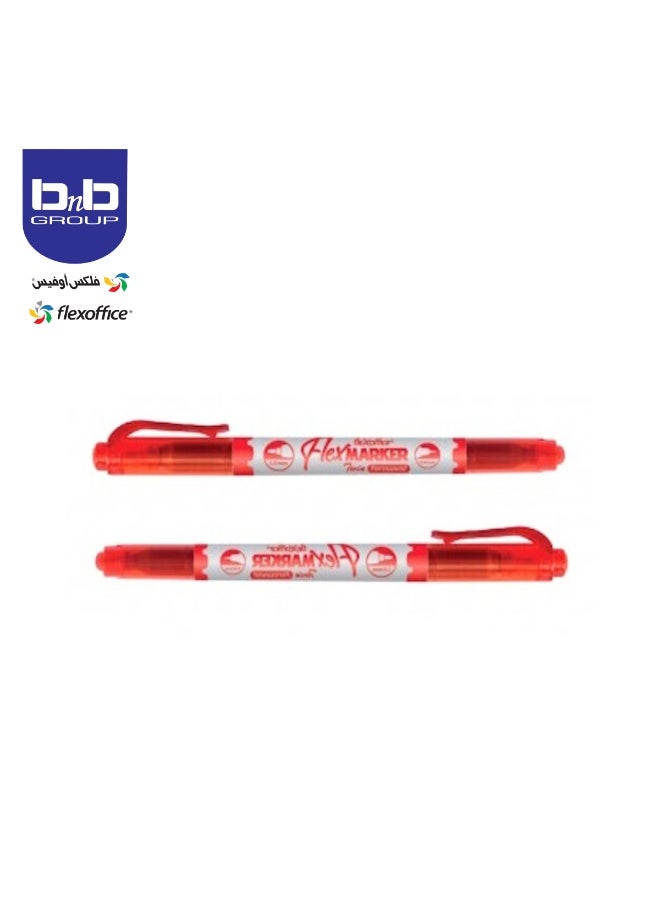 FLEXOFFICE Twin CD Marker 12-Pieces, 1.0/0.4 mm Point Size,‎ FO-PM07 Red - Image 4