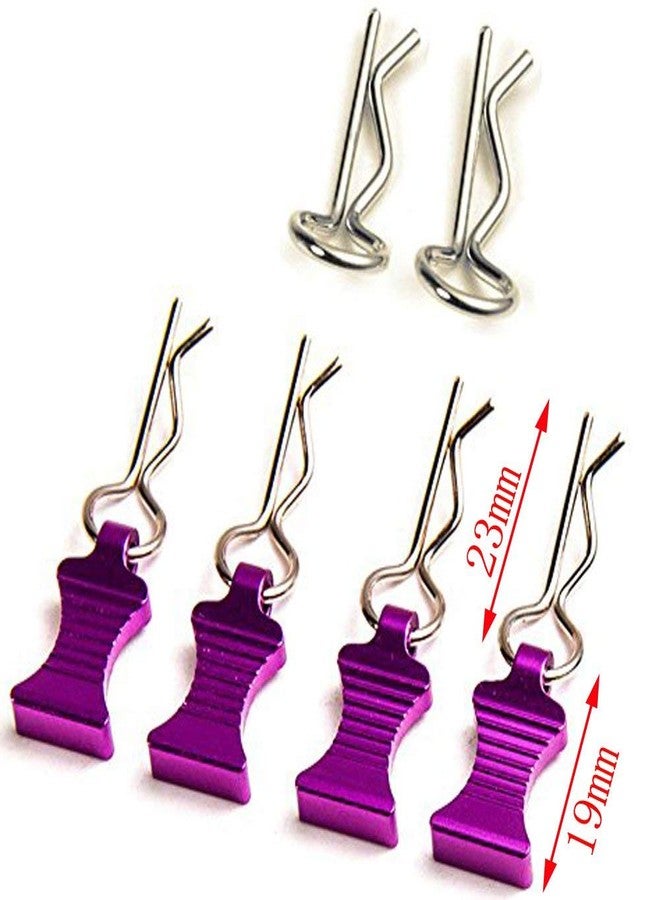 MOHERO Metal RC Body Clips Pins with Pull Tabs for 1/10 Axial SCX10 RC Model Crawler Car Pack of 6 (Purple) - Image 3
