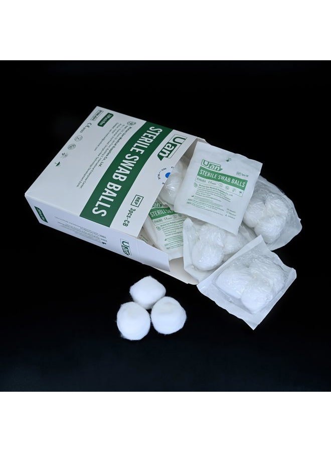UAN Cotton Balls Sterile – Gentle and 100% Pure Cotton, Ideal for Makeup and Sensitive Skin, Individually Packaged (120 Count) - Image 2