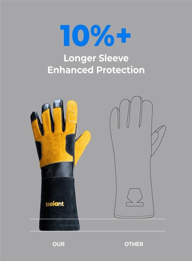 toolant Welding Gloves for Men, Leather Cowhide Mig/Stick Welding Gloves, for Welding, for Grill, for Gardening (L) - Image 5