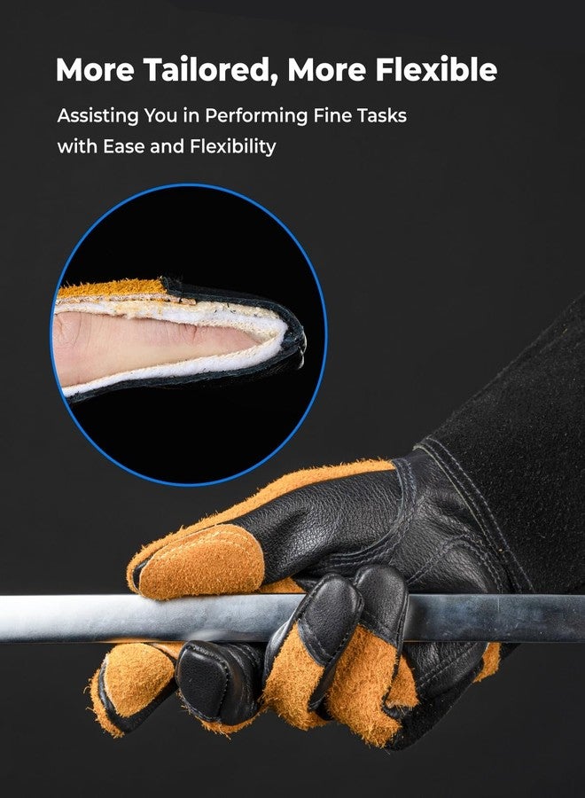 toolant Welding Gloves for Men, Leather Cowhide Mig/Stick Welding Gloves, for Welding, for Grill, for Gardening (L) - Image 2