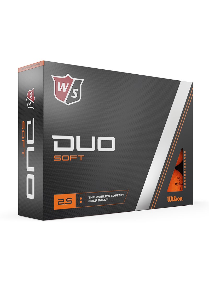 Wilson Staff Duo Orange Golf Balls, Pack of 12  - Image 1