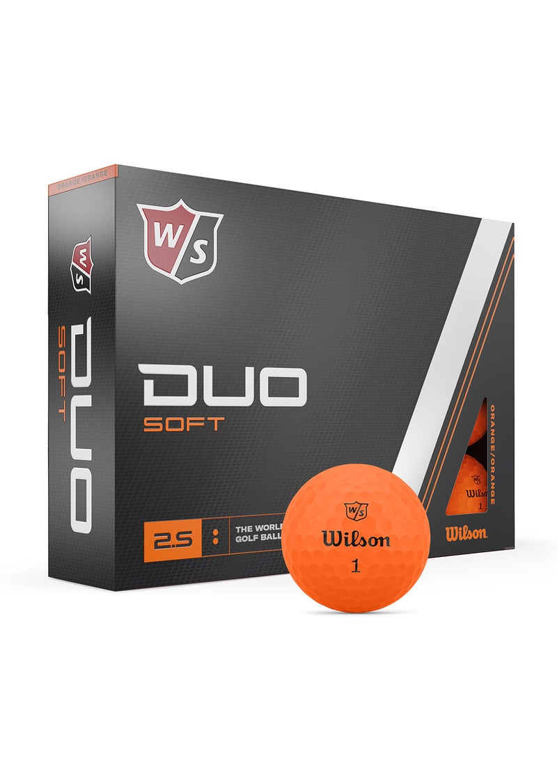 Wilson Staff Duo Orange Golf Balls, Pack of 12  - Image 5