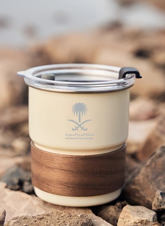 Neox Coffee Mug 304 Stainless Steel Cup Travle Mug -Mug - Saudi Logo Design, Portable Coffee Mug for Hot and Cold Drinks, Includes Straw and Heat Resistant Lid for Home and Outdoor Camping  300ml - Image 5