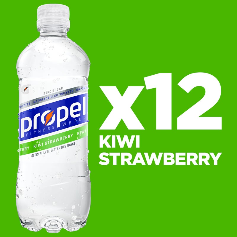 Propel, Kiwi Strawberry, Zero Calorie Sports Drinking Water with Electrolytes and Vitamins C&E, 16.9 Fl Oz (12 Count) - Image 2
