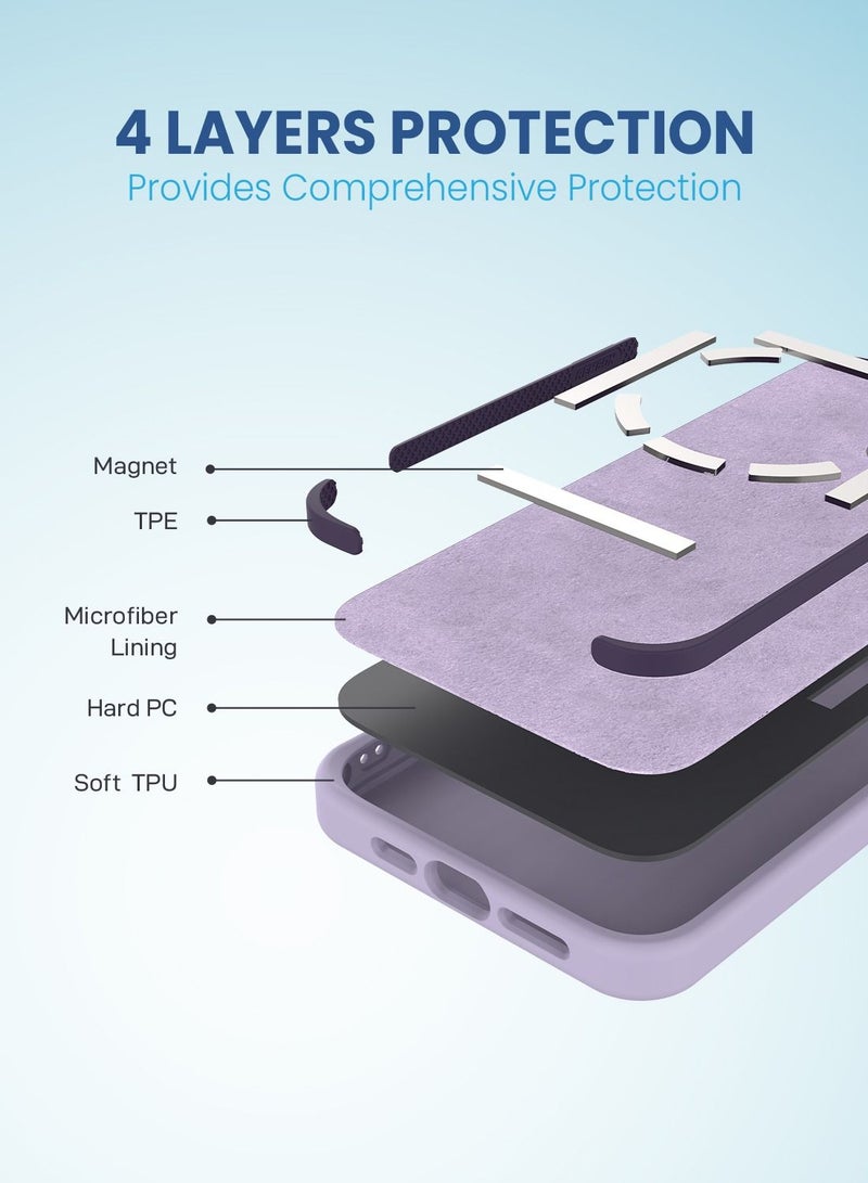 Remson غطاء سيليكوني واقي هجين مغناطيسي من ريمسون ماج-إكس لحماية آيفون 14 برو ماكس (بنفسجي) - Image 5