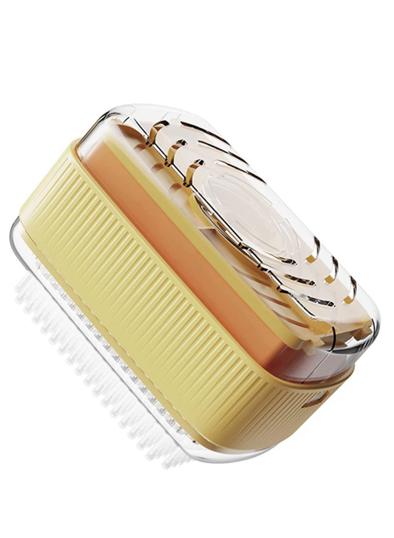 فرشاة تنظيف الملابس مع موزع صابون، صندوق صابون رغوي مع أسطوانة، علبة رغوة مع فرشاة، فرشاة تنظيف متعددة الوظائف، موفر صابون، فرشاة غسيل قابلة لإعادة الاستخدام للأحذية والملابس والسجاد. - Image 1