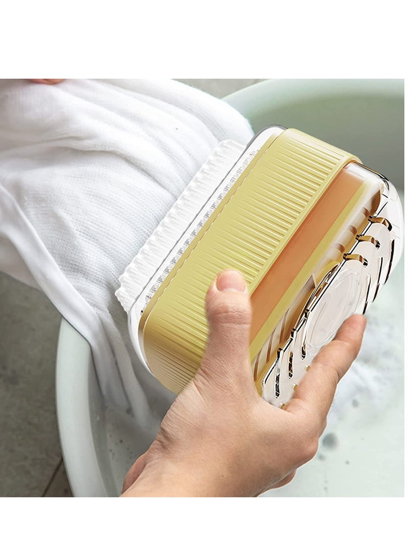 فرشاة تنظيف الملابس مع موزع صابون، صندوق صابون رغوي مع أسطوانة، علبة رغوة مع فرشاة، فرشاة تنظيف متعددة الوظائف، موفر صابون، فرشاة غسيل قابلة لإعادة الاستخدام للأحذية والملابس والسجاد. - Image 4