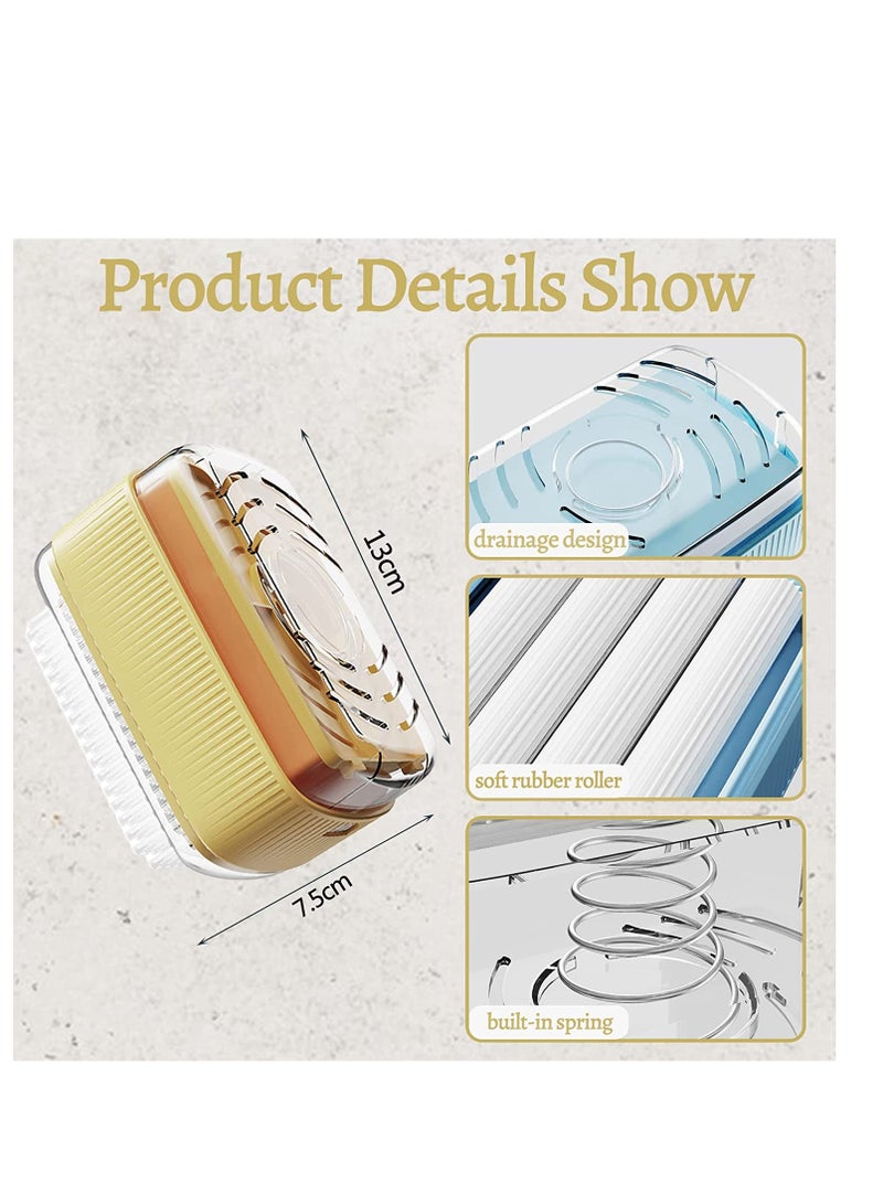 فرشاة تنظيف الملابس مع موزع صابون، صندوق صابون رغوي مع أسطوانة، علبة رغوة مع فرشاة، فرشاة تنظيف متعددة الوظائف، موفر صابون، فرشاة غسيل قابلة لإعادة الاستخدام للأحذية والملابس والسجاد. - Image 2