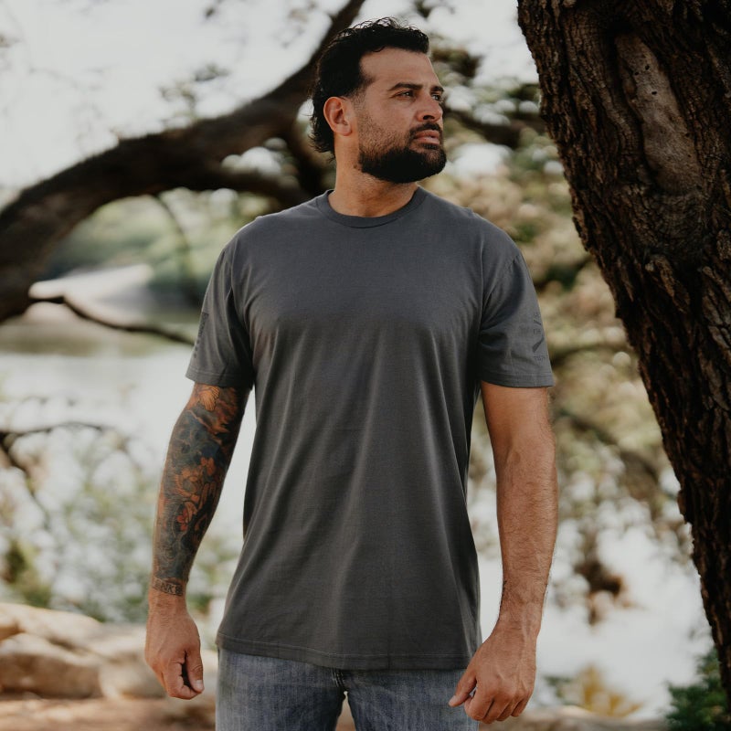 Grunt Style Ghost Basic Crew 2.0 Men's T-Shirt (3-Pack: Heavy Metal/Tan499/Black, Large) - Image 3