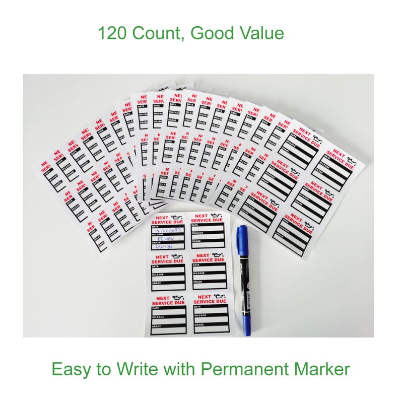 JINCH Oil Change Stickers Static Cling, 120pcs 2x2 Inches Oil Change Reminder Sticker for Windshield with No Residue, Clear Next Service Due Labels for Car Auto Vehicle Window - Image 4