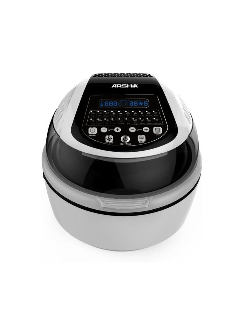 Arshia - Arshia 20 in 1 Multipurpose Air Fryer with Digital Display Functions 10 Liter White/Black - Image 1