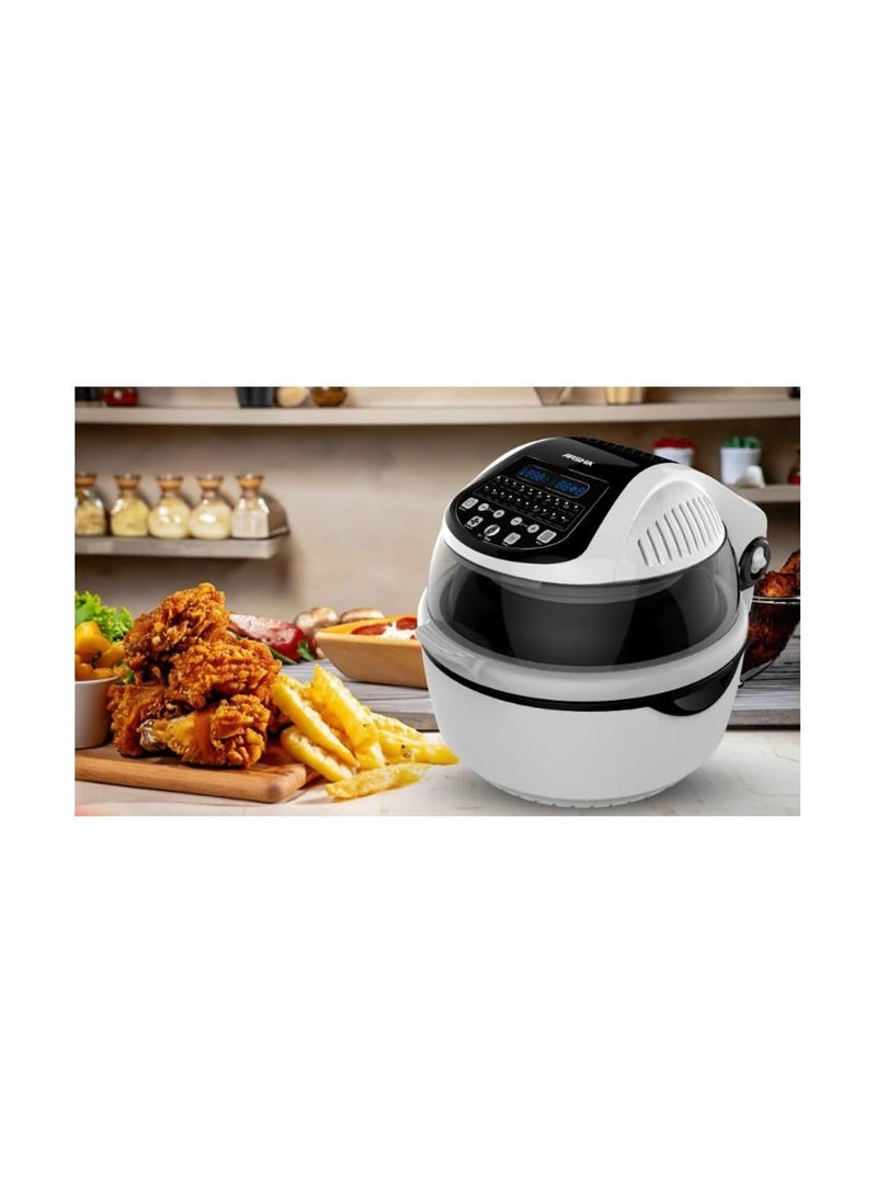 Arshia - Arshia 20 in 1 Multipurpose Air Fryer with Digital Display Functions 10 Liter White/Black - Image 1