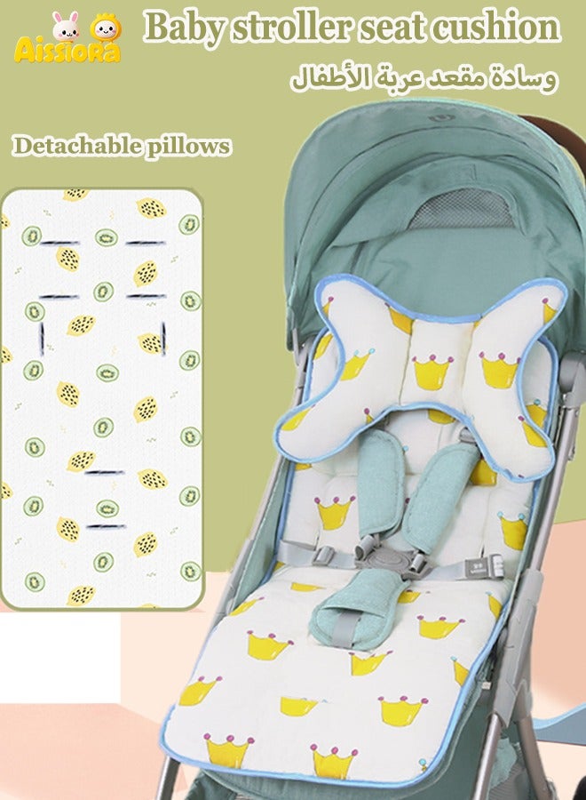 Aissiora Baby stroller seat cushion, Baby Seat Pad , Soft and Breathable Stroller Liner, Pillows are removable Available on both sides, breathable, moisture-absorbing, sweat-wicking Suitable for all vehicle models Four season universal  - Image 1