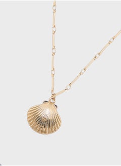 Ginger Layered Shell Pendant Pearl Necklace  - Image 3