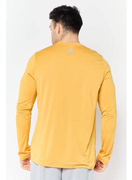 Adidas Men Sportswear Fit Long Sleeve Running Sweatshirt, Golden Yellow  - Image 4