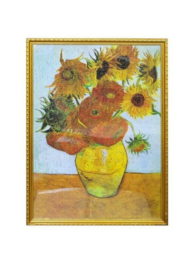 1000 Paper Adult Puzzle Toy Oil Painting World Famous Painting Van Gogh Starry Sky Decompression Outlet-Color:63152-1 Sunflower Van Gogh - Image 1
