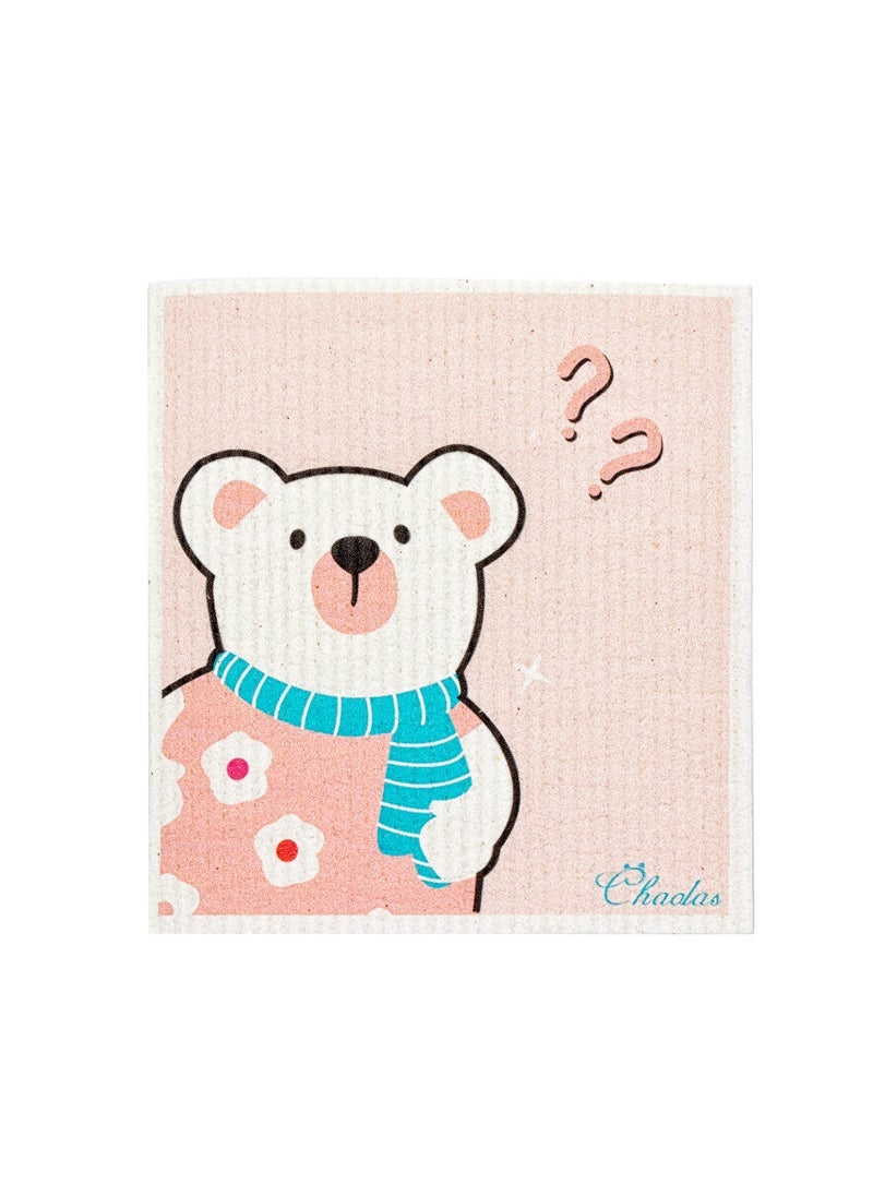 German Kitchen Cleaning Cloth Non-Stick Water-Absorbent Female Bear