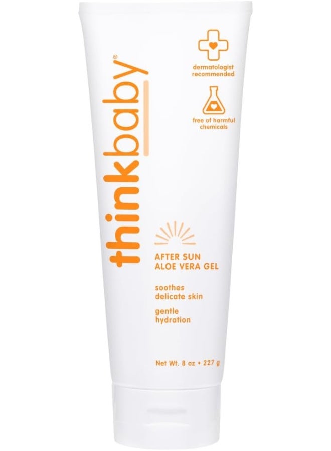 THINK baby Aloe Vera After Sun Relief Gel - EWG Verified Natural After Sun Skincare for Face & Body - Hydrating, Soothing, Moisturizing Sunburn Solution for Babies & Toddlers, 8oz - Image 1