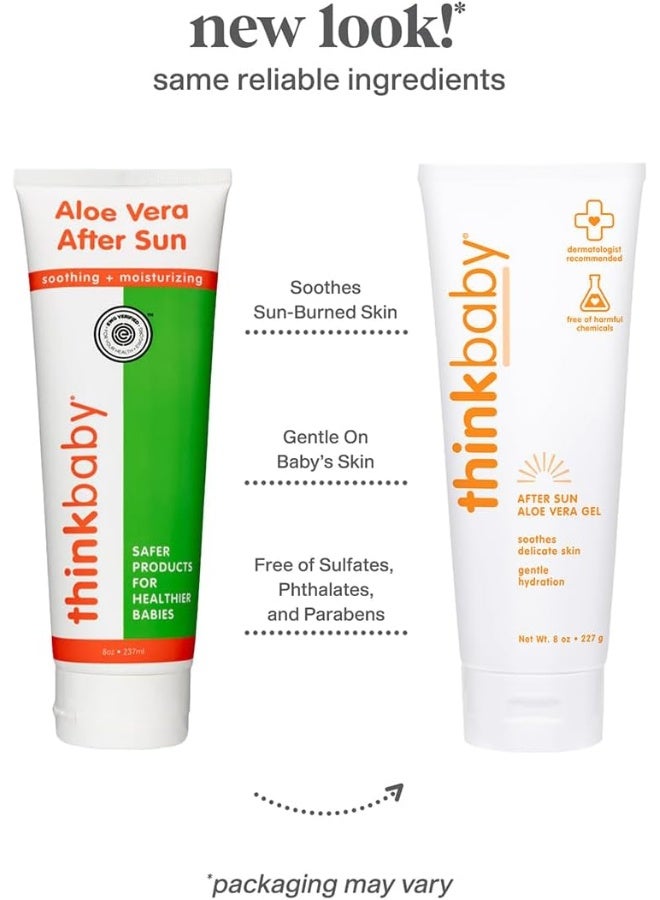 THINK baby Aloe Vera After Sun Relief Gel - EWG Verified Natural After Sun Skincare for Face & Body - Hydrating, Soothing, Moisturizing Sunburn Solution for Babies & Toddlers, 8oz - Image 4