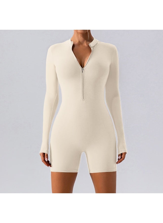 Yoga Set Women's Jumpsuits One-Piece Suit Zipper Long Sleeve Gym Push Up Workout Clothes Fitness Bodysuit Sportswear Tracksuit  - Image 1