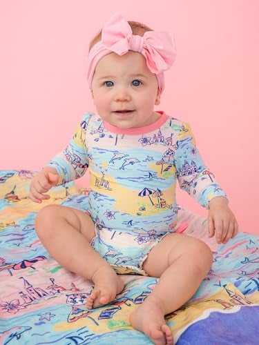 RuffleButts Baby Girls UPF 50 Sun Protection Tropical Print Long Sleeve One Piece Rash Guard Swimsuit with Zipper Beach Day 1824m - Image 3