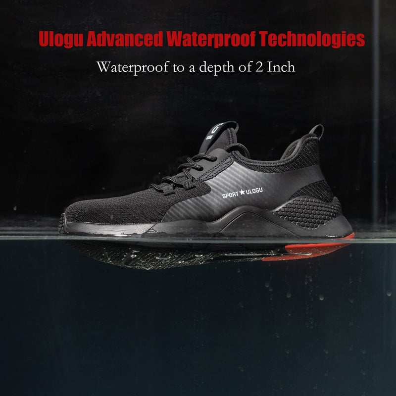 Ulogu Steel Toe Shoes Men Waterproof Lightweight Work Sneakers Safety Athletic Alloy Roofing Construction Composite Indestructible Warehouse Tennis Zapatos de Trabajo para Hombres seguridad Acero Black - Image 4