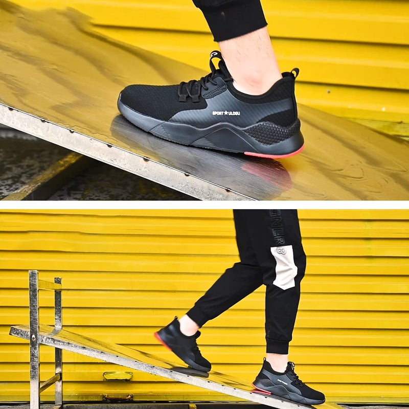 Ulogu Steel Toe Shoes Men Waterproof Lightweight Work Sneakers Safety Athletic Alloy Roofing Construction Composite Indestructible Warehouse Tennis Zapatos de Trabajo para Hombres seguridad Acero Black - Image 2