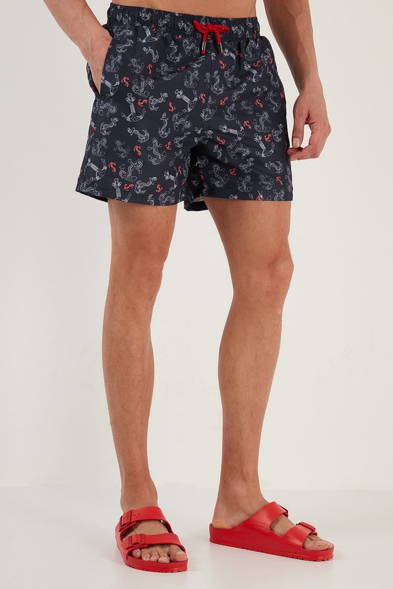 Buratti Patterned Swim Shorts with Waistband Pocket Swimsuit Short Men's Swimsuit Short 380M477  - Image 2