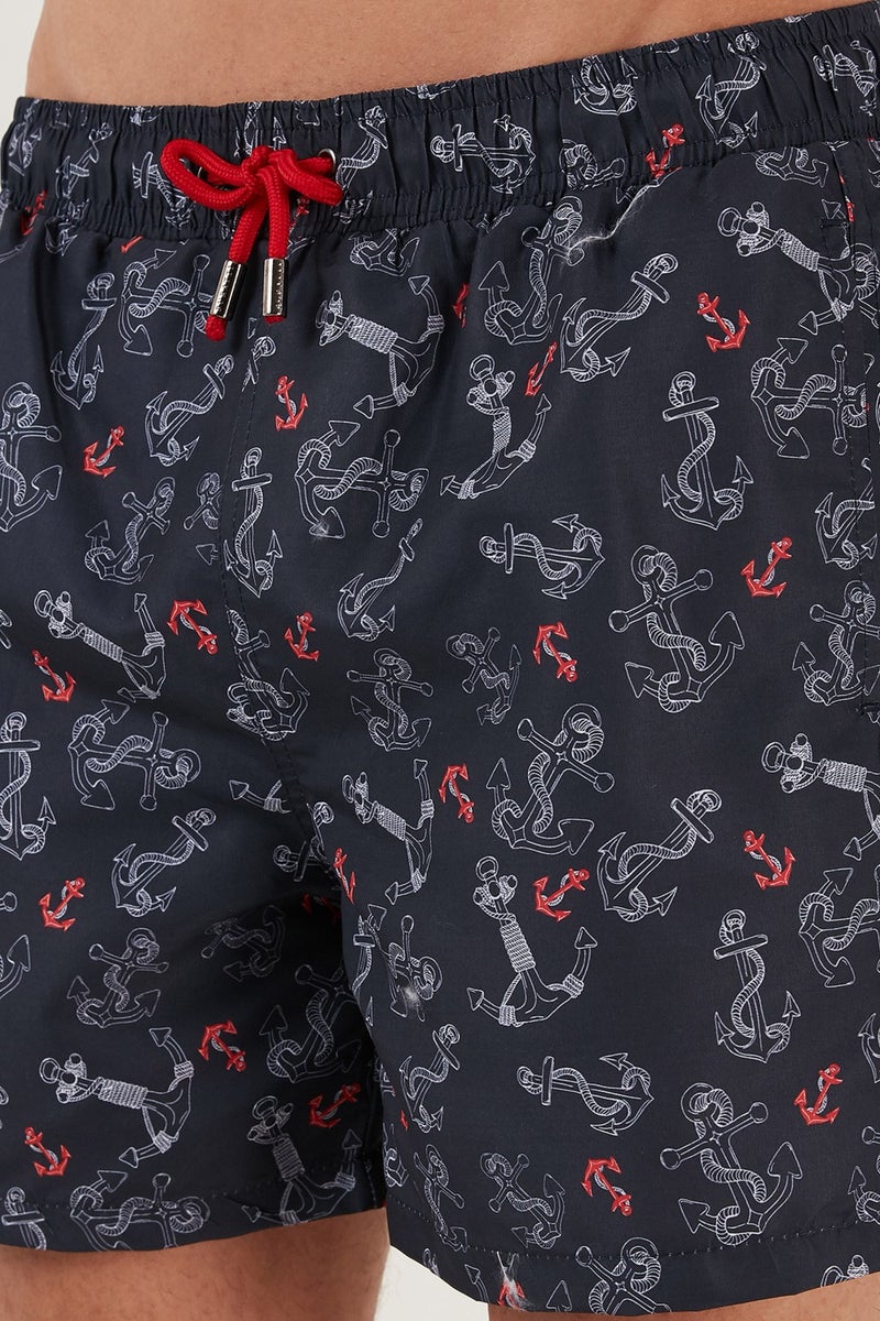 Buratti Patterned Swim Shorts with Waistband Pocket Swimsuit Short Men's Swimsuit Short 380M477  - Image 5